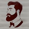 Male figure illustration with beard, suitable for vector design and cutting machine applications.
