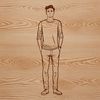 A simple illustration of a man in a neutral pose, created as vector art.