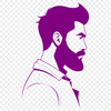 A Gentlemanly Illustration A male figure with facial hair is illustrated in this digital vector design.
