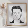 Simple Male Silhouette Outline Design Male figure in a simple outline style, suitable for vector design and cutting machine projects.