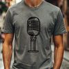 A high-quality SVG vector illustration of a microphone with various design elements.