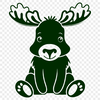 Moose Silhouette in Digital Format A large North American mammal with antlers, depicted in a digital vector format.