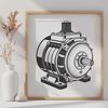 Vector Motor Illustration with Moving Parts Illustration of a motor with moving parts in vector format.
