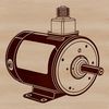 A detailed illustration of a motor, suitable for digital design projects.