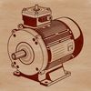 An illustration of a simple electric motor with moving parts.