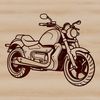 Free Vector Motorcycle Clipart A detailed illustration of a motorcycle with bold lines and shapes, suitable for vector art and cutting machine designs.
