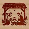 A traditional Nativity scene depicted in a minimalist style, suitable for various designs and crafts.