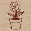 Vibrant Daffodil in Terracotta Pot A single daffodil flower stands in a small terracotta pot, symbolizing new life and renewal.