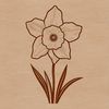 Simple Daffodil Graphic Symbol A single stem of a daffodil flower with bright yellow petals and a green stem, suitable for graphic design.