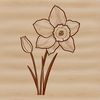 Bright Yellow Blooms Vector Graphic A vector graphic representation of a daffodil plant with bright yellow blooms.