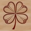 A detailed vector illustration of a single clover leaf with veins and edges clearly defined.