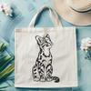 Beautiful Mammal Sitting Illustration A medium-sized wild animal with distinctive markings and long tail, depicted in a seated position.