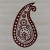 Detailed paisley shape suitable for cutting machine or laser cutter applications.