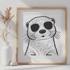 Cute Otter Character Vector Art An anthropomorphic otter character wearing sunglasses in a vector design.