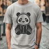 Vector Panda in Hoodie Clip Art A cute black and white panda wearing a hoody, rendered as a vector graphic.
