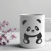 Black and White Panda SVG Icon A black-and-white illustration of a panda bear in a naturalistic pose.