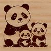 Charming Panda in its Natural Environment A simple illustration of a giant panda bear in a natural habitat.