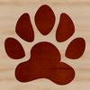 A collection of paw prints in various shapes and sizes, created using vector graphics.