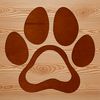 Vector design featuring a collection of individual animal paws in a repeating pattern.