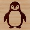 A simple line drawing of a cute penguin in a natural environment, suitable for various uses.