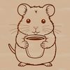 Small but Mighty Caged Critter A vector illustration of a small furry hamster sitting in its cage, suitable for digital design projects.