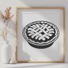 Flaky Crust Pie Design Vector Art A decorative vector illustration of a traditional dessert pie with a flaky crust and various fillings.