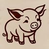 Line Drawing Pig Icon A simple line drawing of a standing farm animal, suitable for various applications.