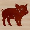 Cute Domesticated Pig Illustration A standing domesticated animal with curly tail and short legs.