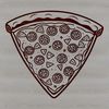 A digital illustration of a classic margherita-style pizza with melted mozzarella cheese.
