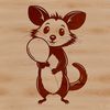 Cute wild animal illustration for crafting A detailed illustration of a wild possum animal.
