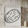 Rounded Edges Vegetable Icon A stylized illustration of a potato with rounded edges, suitable for digital use in various formats including SVG.
