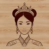 An SVG vector graphic design featuring a stylized girl dressed as a princess.