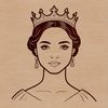 Beautiful Lady in Tiara Vector Image A digital illustration of a female royal figure in a traditional princess attire.