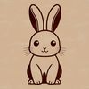 Beautiful SVG Bunny Design A simple illustration of a sitting rabbit, suitable for vector design projects.