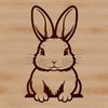 A sitting rabbit illustration created as vector art for digital design projects.