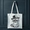 A cartoon raccoon wearing a hat in vector format.