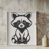 Colorful Raccoon Illustration A colorful illustration of a raccoon designed as a vector art image, suitable for various digital and cutting machine uses.