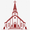 Baptist Church Exterior Vector Art A simple design of a Baptist church exterior with a steeple.