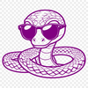 Snake with a Cool Attitude A reptile with sunglasses, suitable for use as clip art in digital design.