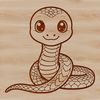 Coiled Serpent Illustration A realistic illustration of a serpent coiled on the ground, suitable as vector art for various design projects.