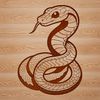 Coiled Snake Illustration A simple illustration of a coiled snake with smooth curves and sharp lines.