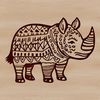 A detailed illustration of a rhino in its natural habitat, suitable for various uses including design and crafting.
