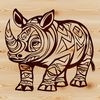 An outline image of a safari animal, commonly found on African plains.