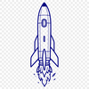 Free Rocket Ship SVG Design Illustrated concept of a rocket ship in space, designed as a vector graphic.