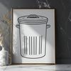 Beautiful Vector Trash Can A simple design of a modern trash can with a lid, ideal for use in vector art and digital projects.