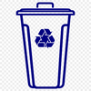 Free Graphic Trash Bin Design A simple vector graphic illustration of a trash can with a lid, suitable for various uses.