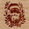 A illustration of Santa Claus with a red hat and beard.