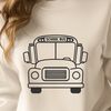 Blue School Bus Clip Art for Educational Projects A blue school bus with a white stripe, suitable for educational purposes.