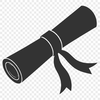 A traditional paper scroll with a ribbon tied at the top, designed as a vector graphic.