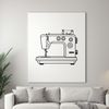 Mechanical Marvels SVG Illustration A close-up illustration of a sewing machine's mechanical components in vector format.